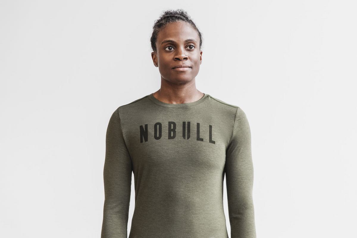 Nobull Women\'s Long Sleeves Green | Australia (AF6097)